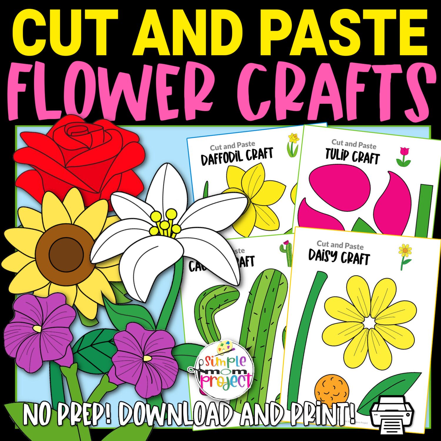 Printable Flower Craft Templates for flower Crafts for Kids Preschoolers and toddlers 4