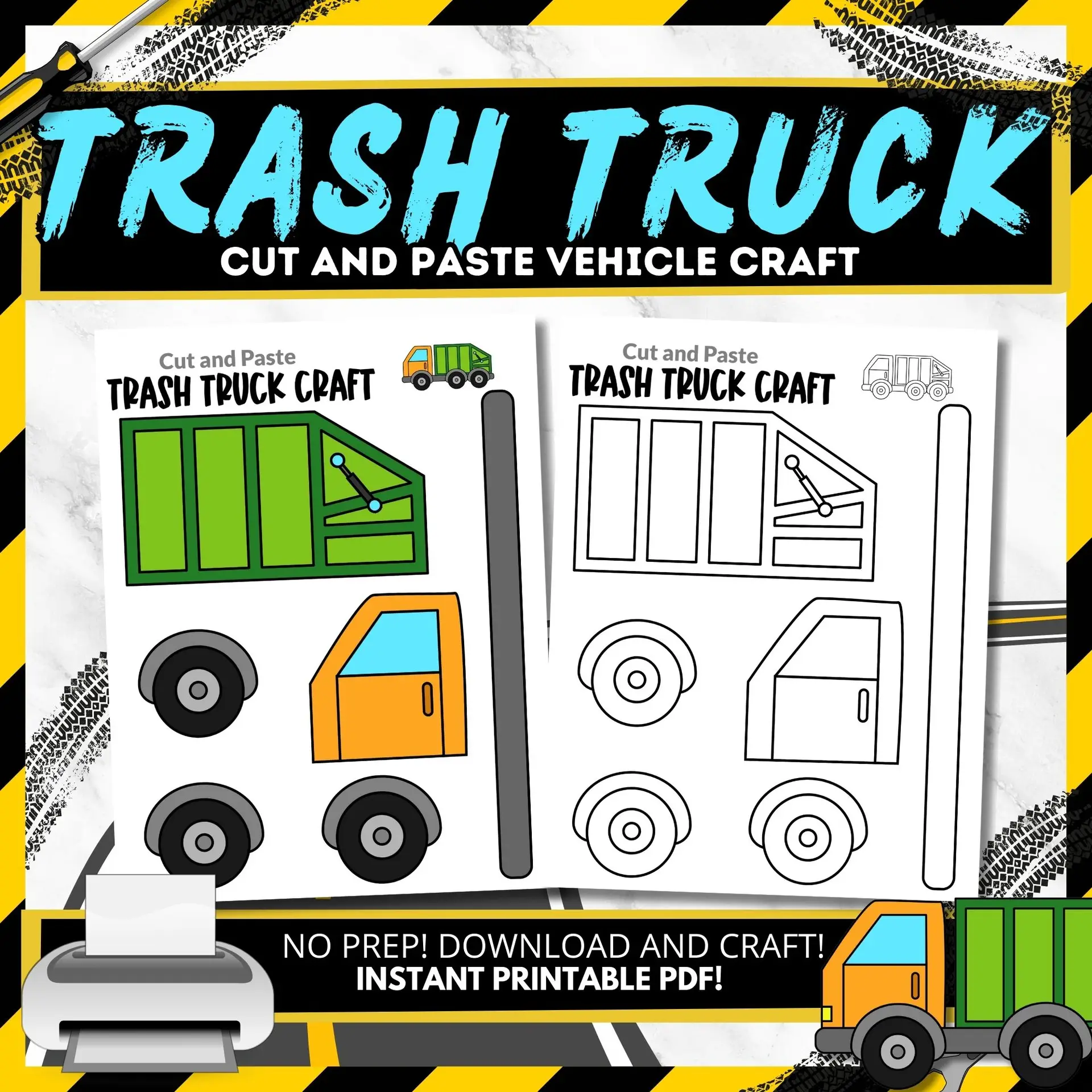 Looking for creative fun with preschoolers or toddlers? Try this printable community helper garbage truck project! It's great for little ones and even adults who enjoy crafts. This activity teaches shapes and vehicle types while enhancing focus and motor skills. With minimal supplies needed, you can spend quality time with your mini artists and create lasting memories using this fun trash truck template!