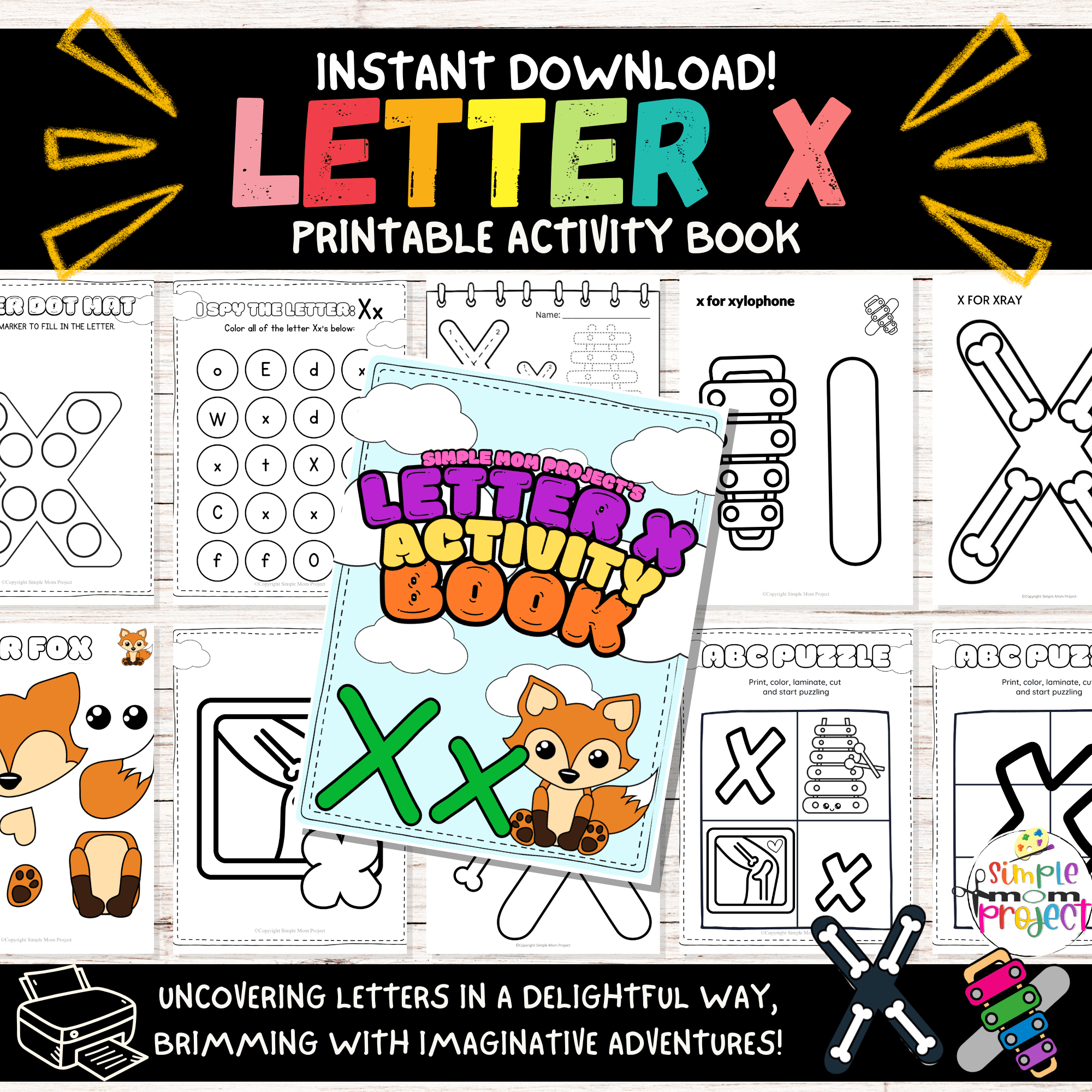 Fun Printable Letter X Craft Bundle Activity for Kids Learning